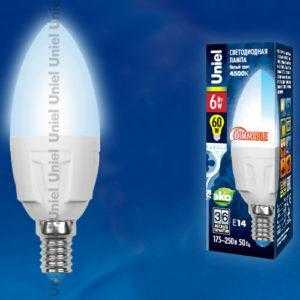 4545lk24 300x300 - Лампа светодиодная LED-C37-6W/NW/E14/FR/DIM PLP01WH картон