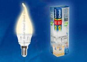 nb16 300x214 - Лампа светодиодная LED-CW37-6W/WW/E14/FR ALM01WH пластик