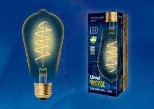 LED-ST64-4W/GOLDEN/E27/CW GLV22GO Лампа светодиодная Vintage. Форма «конус»