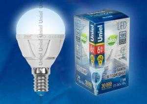 LED-G45-6W/NW/E14/FR ALP01WH пластик