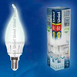 LED-CW37-6W/NW/E14/FR ALM01WH пластик