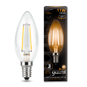 103801111 300x300 - Лампа Gauss LED Filament Свеча E14 11W 720lm 2700К 1/10/50