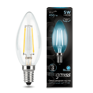 103801205 300x300 - Лампа Gauss LED Filament Candle E14 5W 4100К