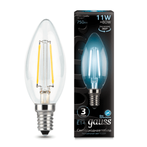 103801211 300x300 - Лампа Gauss LED Filament Свеча E14 11W 750lm 4100К 1/10/50