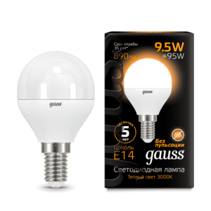 105101110 300x300 - Лампа Gauss LED Globe E14 9.5W 3000K