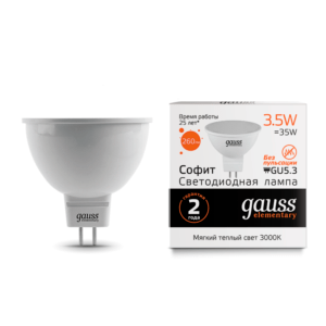 13514 300x300 - Лампа Gauss LED Elementary MR16 GU5.3 3.5W 3000K