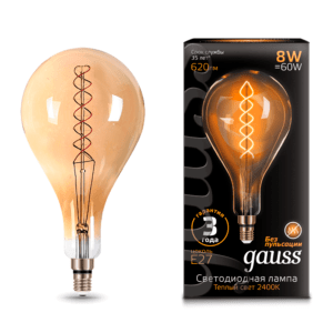 150802008 300x300 - Лампа Gauss LED Vintage Filament Flexible A160 8W E27 160*300mm Golden 2400K