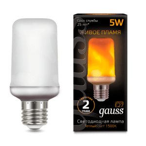 157402105 300x300 - Лампа Gauss Led T65 Corn Flame 5W E27 1500K