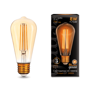 157802008 300x300 - Лампа Gauss LED Filament ST64 E27 8W Golden 2400К