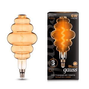 158802006 300x300 - Лампа Gauss Led Vintage Filament Flexible BD200 6W E27 200*410mm Golden 2400K